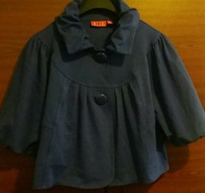 Solid button Puff Sleeve Bolero